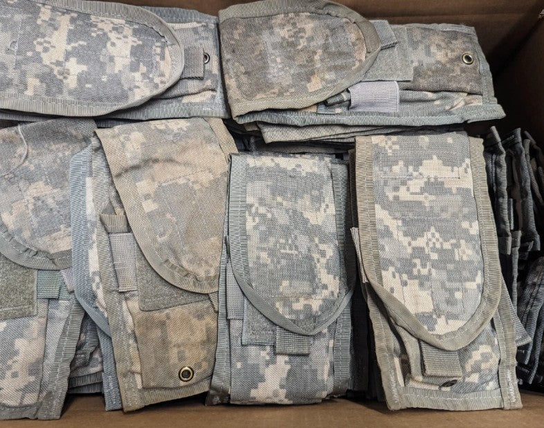 Repaired, Dyed and Camoflauged Surplus Double Mag Pouches
