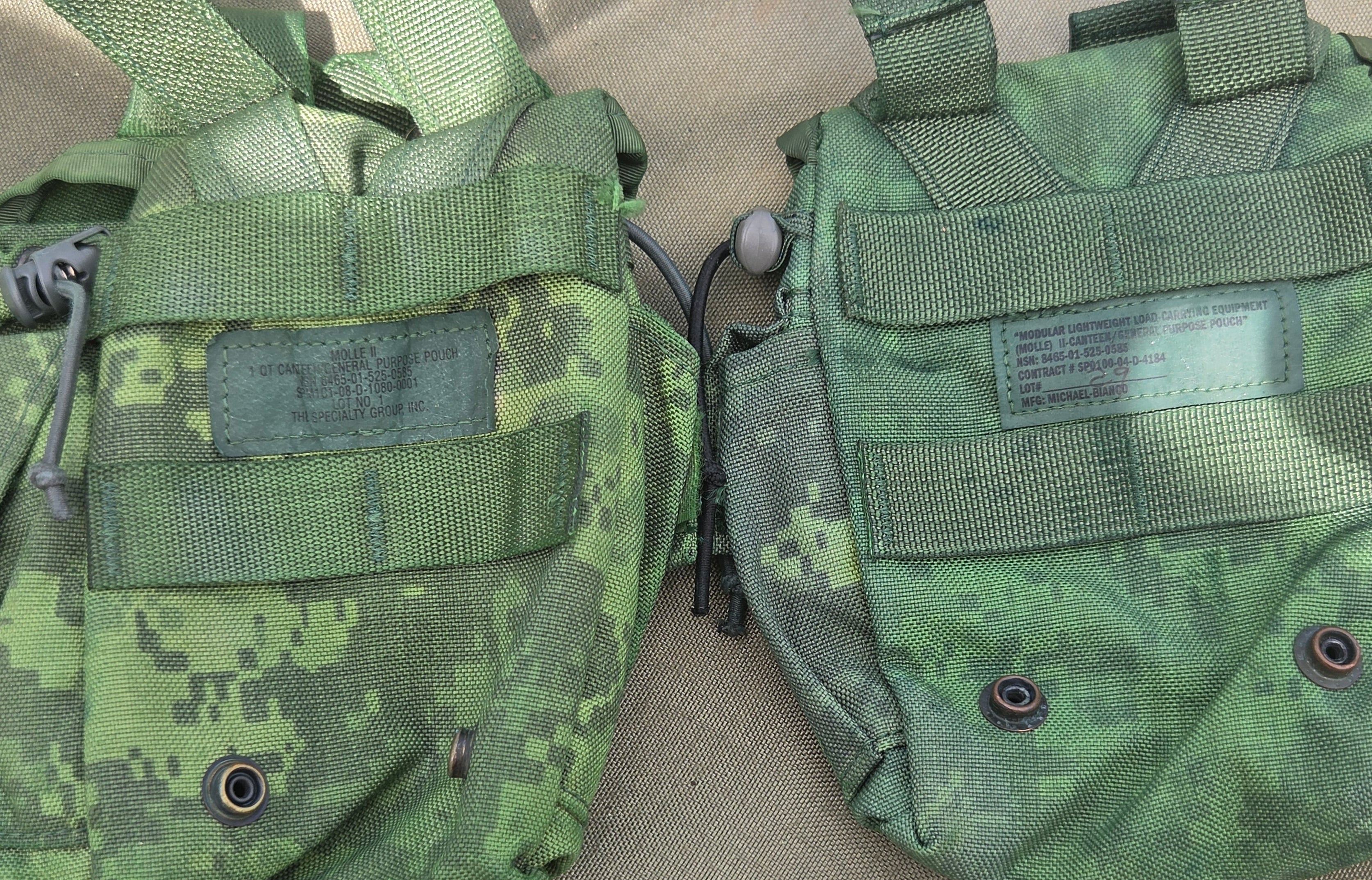 Repaired, Dyed and Camouflaged Surplus UCP Canteen Pouches