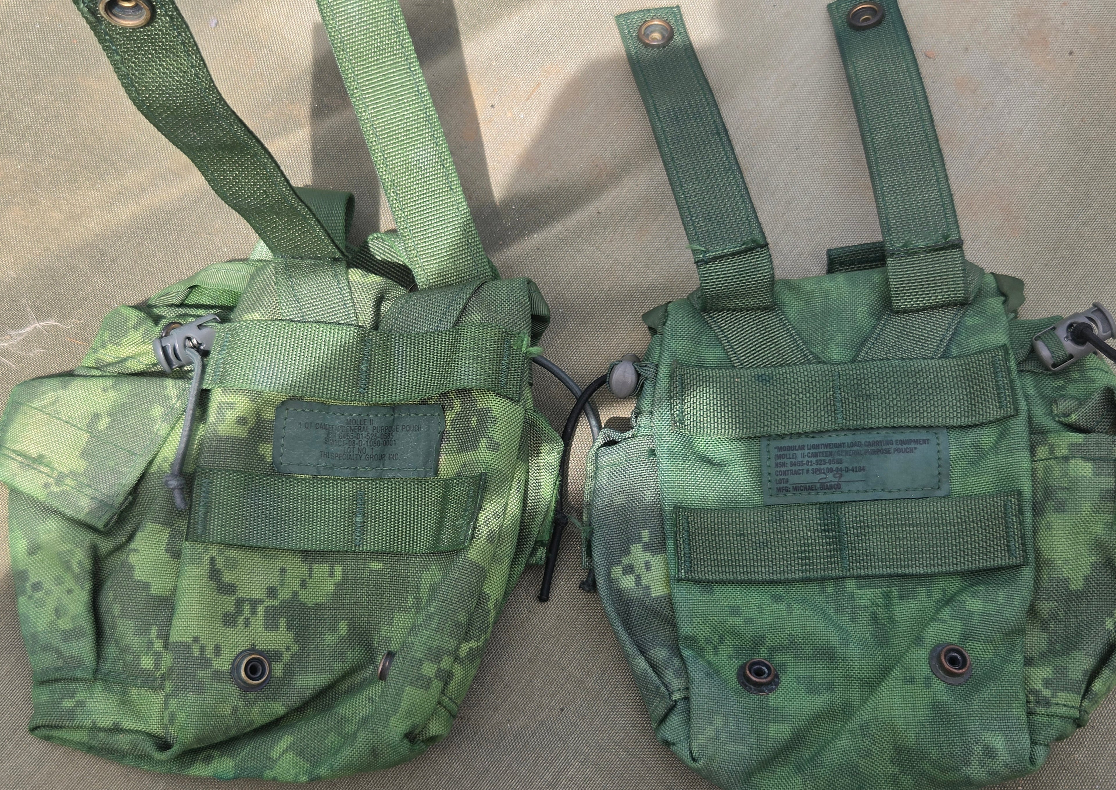 Repaired, Dyed and Camouflaged Surplus UCP Canteen Pouches