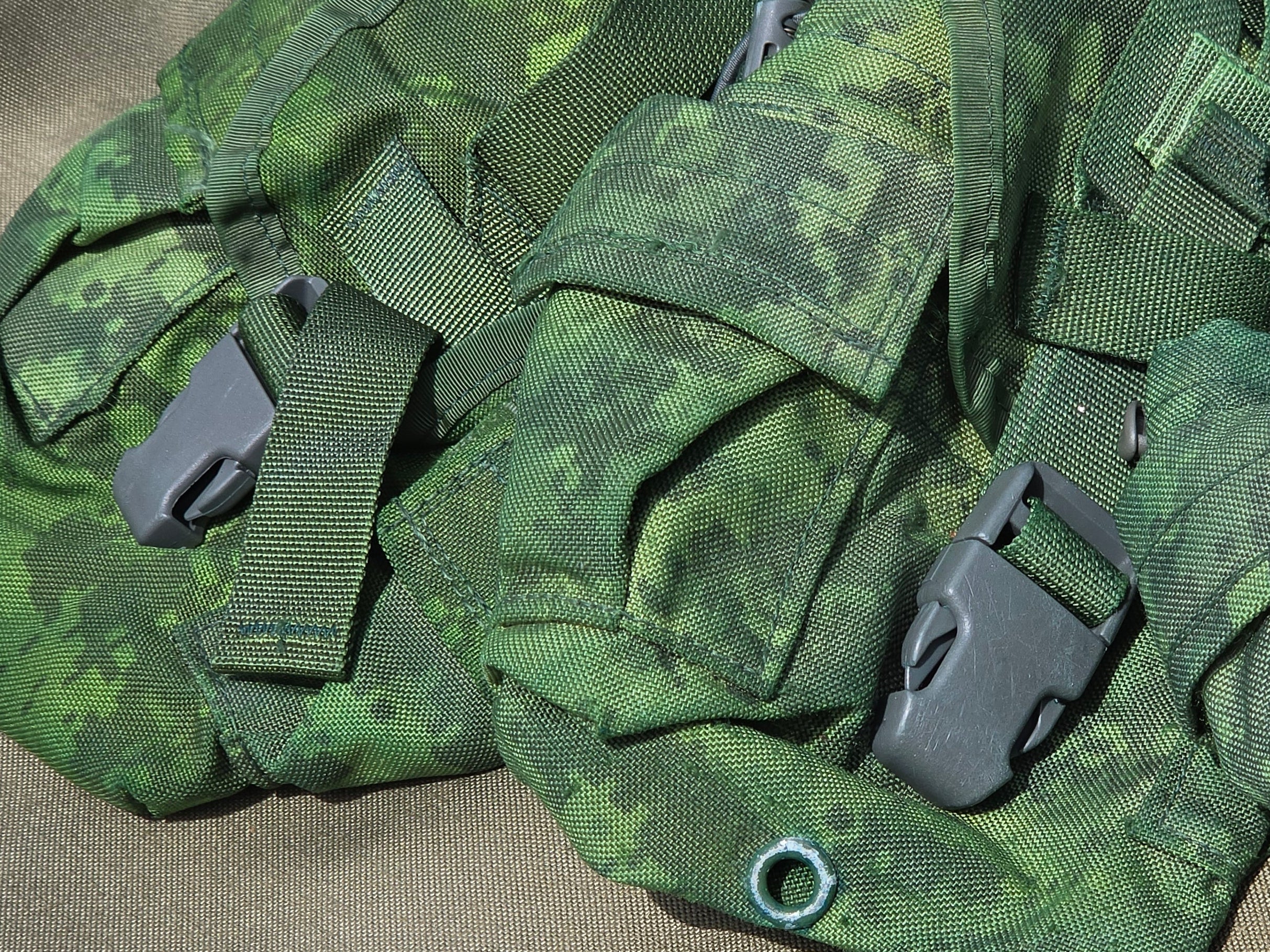 Repaired, Dyed and Camouflaged Surplus UCP Canteen Pouches